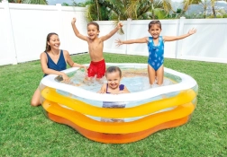 Piscina gonflabilă pentru copii portocalie 185 x 180 cm