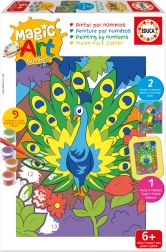 Educa pictură după numere – păun și papagal