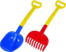 Set pentru nisip Lopată și greblă mari Bicolore