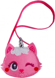 Set creativ – poșetuță mică din fetru cu pisicuță, roz