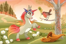 Puzzle din lemn ponei drăguț, 50 piese