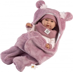 Păpușă bebeluș realistă cu sunete și corp moale din țesătură