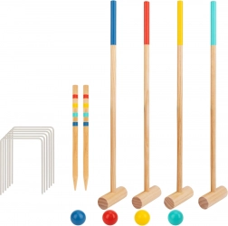 Joc de croquet din lemn Tooky Toy pentru 4 persoane