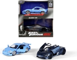 twin pack Război Rapid și Furios: Porsche 996 GT3 RS al lui Brian și McLaren 720S al lui Shaw, 1:32