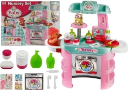 Set de îngrijire a bebelușului cu masă și mașină de spălat