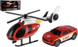Set de salvare pompieri cu elicopter și mașină