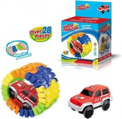 Mașinuță cu pistă de curse variabilă – 28 piese