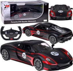 Rastar mașină RC PORSCHE 918 Spyder Weissach 1:14 cu iluminare – neagră
