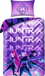 Lenjerie de pat reversibilă K-Pop Demon Hunters Huntrix și Saja Boys, mov