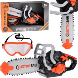 ferăstrău cu lanț electric pentru copii cu sunet și lanț mobil + ochelari de protecție