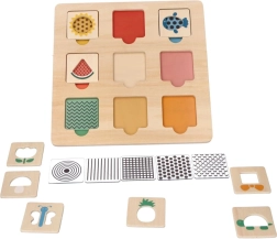 Puzzle educațional din lemn cu modele 28 × 28 cm