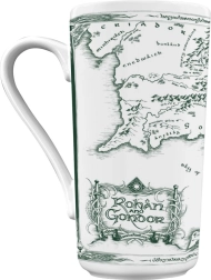 Cană ceramică Stăpânul Inelelor – hartă albă 470 ml