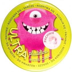 Plastilină ultra parfumată roz metalizat cu miros de vată de zahăr 128 g