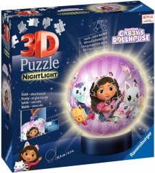 Ravensburger 3D puzzleball luminos Căsuța magică a lui Gabi 72 piese