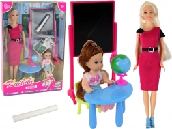 Set de joc profesoară cu elevă și accesorii școlare