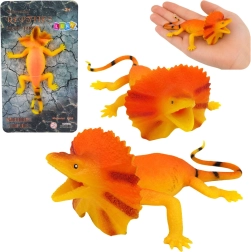 Figurină realistă din cauciuc, extensibilă, de șopârlă cu guler, 19 cm