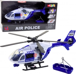 elicopter de poliție cu lumini și sunete 1:12 cu cârlig și tărgi