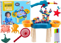 Măsuță multifuncțională 4‑în‑1 albastră