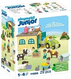 PLAYMOBIL Junior fermă cu tractor, remorcă și animăluțe