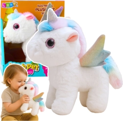Unicorn de pluș interactiv cu sunete și mișcare 21 cm