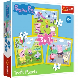 Puzzle 3-în-1 – PEPPA PIG – Ziua veselă a lui Peppa