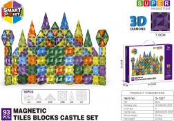Set de construcție magnetică 3D – set 93 piese