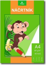 Caiet de schițe A4, 40 de foi, 80 g/m²