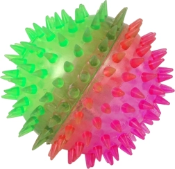 Mingea transparentă cu țepi 8,5 cm cu lumină bicoloră