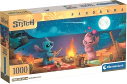 Puzzle panoramice Lilo & Stitch – foc de tabără nocturn, 1000 piese
