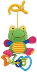 Jucărie din pluș cu zornăitoare broscuță BABY MIX