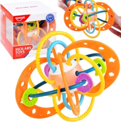 Zornăitoare senzorială și jucărie de dentiție pentru bebeluși – Portocaliu