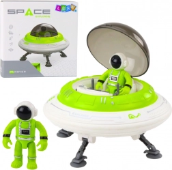 OZN navă spațială cu figurina astronaut, cu lumini și sunete