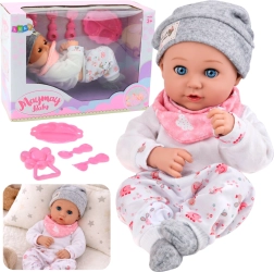 Păpușă bebeluș cu hrănire și accesorii 28 cm