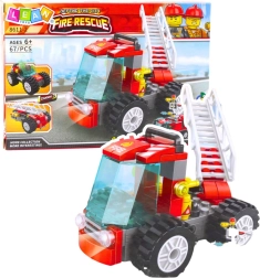 Set de construcție mașină de pompieri cu scară 67 piese