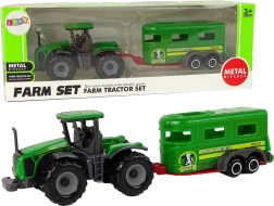 Tractor verde cu remorcă – set fermă pentru copii
