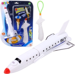 Navă spațială cu parașută luminoasă și prăștie