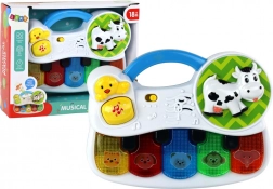 pianină muzicală pentru copii cu animăluțe, lumini și sunete