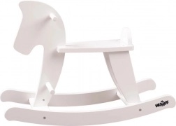 Căluț balansoar din lemn – alb