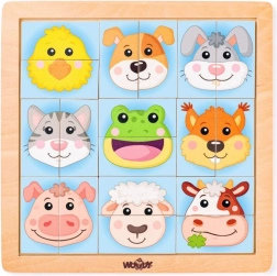 Puzzle Fețe colorate ale animalelor domestice