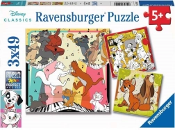 Ravensburger puzzle Disney Classics: animăluțe bine dispuse 3×49 piese