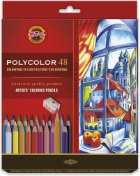 Creioane colorate artistice KOH-I-NOOR Polycolor, 48 buc