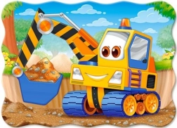 Puzzle buldozer galben