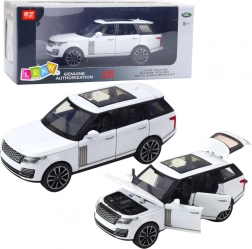 model metalic LAND ROVER Range Rover 1:32 alb cu lumini și sunete