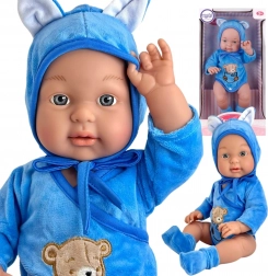 Păpușă realistă Woopie bebeluș în costumaș de ursuleț 46 cm