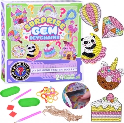 Calendar advent creativ cu pictură cu diamante – brelocuri