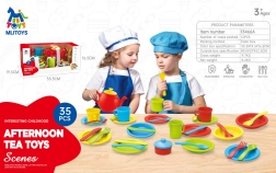Set mare de ceai pentru copii cu farfurii și accesorii, 35 de piese