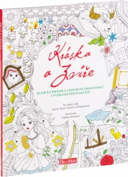 Cartea magică Frumoasa și Bestia cu desene de colorat