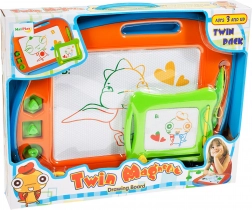 Tablă magnetică de desen 2‑în‑1 cu ștergător și ștampile