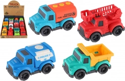 eco plast camioane mici 10 cm cu mers liber, mix de tipuri, cutie 12 buc
