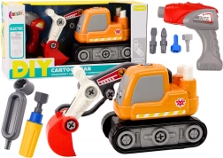 Excavator pe șenile pliabil pentru copii portocaliu